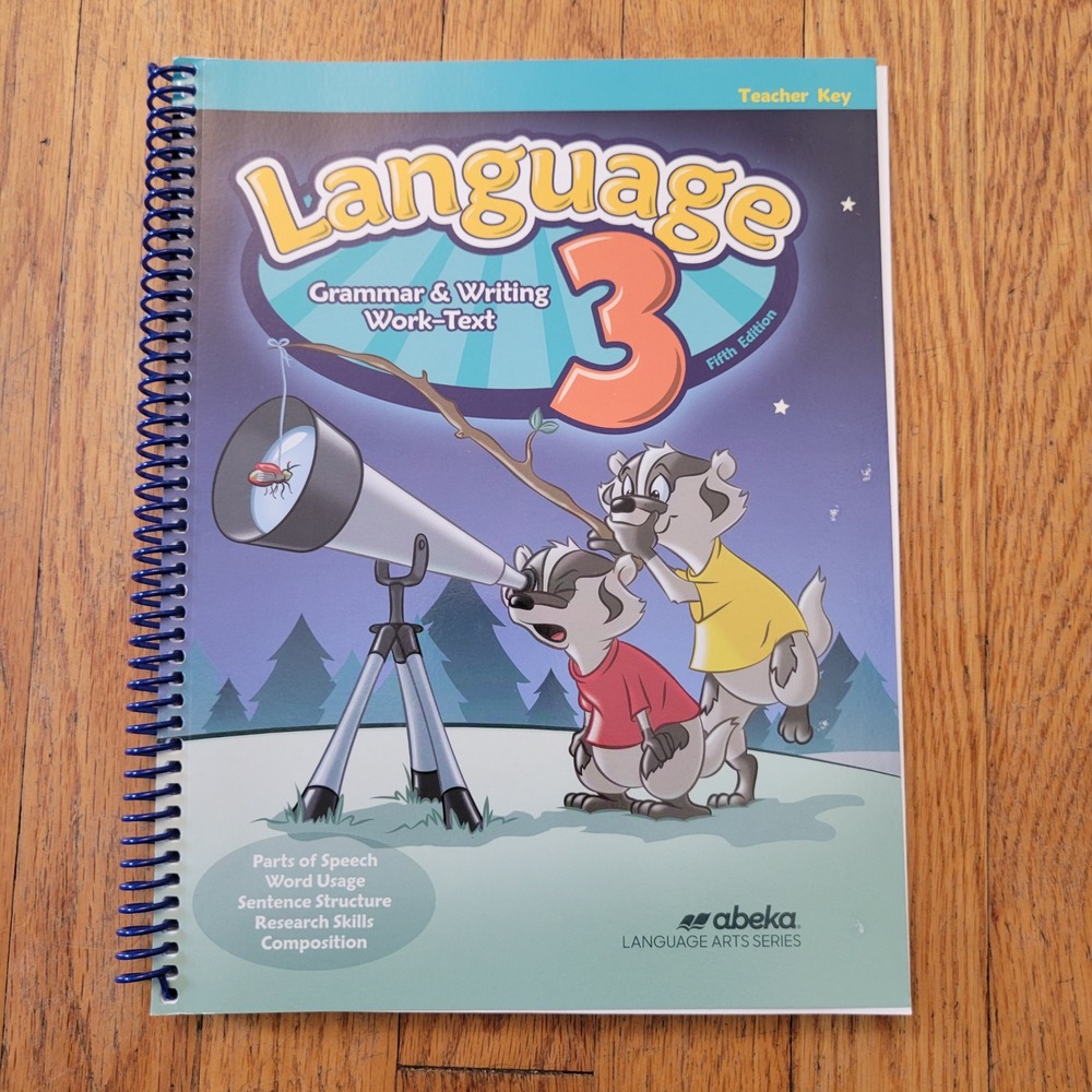Abeka 3rd Grade Language 3 Teacher Key Grammar Writing Fifth Edition Homeschool